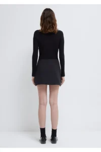 Mavi Slit Detailed Black Shorts Skirt -900 - Image 6
