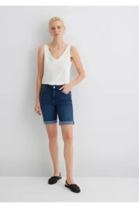 Mavi Alexis Gold Classical Koyu Jeans Shorts - Image 3