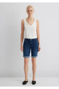 Mavi Alexis Gold Classical Koyu Jeans Shorts - Image 4