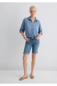 Mavi Alexis Gold Classical Puslu Open Jeans Shorts - Image 2