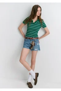 Mavi Rosie 90s Ripped Light Blue Jean Shorts 87077