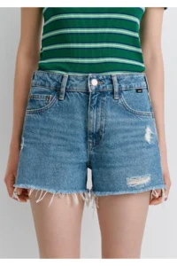 Mavi Rosie 90s Ripped Light Blue Jean Shorts 87077 - Image 7