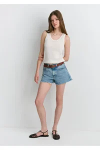Mavi Rosie 90s Shaded Indigo Blue Jean Shorts 87078 - Image 2
