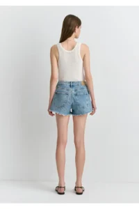 Mavi Rosie 90s Shaded Indigo Blue Jean Shorts 87078 - Image 5
