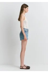 Mavi Rosie 90s Shaded Indigo Blue Jean Shorts 87078 - Image 6