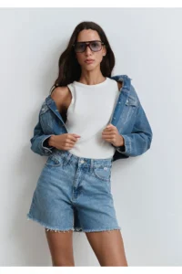 Mavi Millie 90lar Indigo Bluesi Jeans Shorts 87073 - Image 2