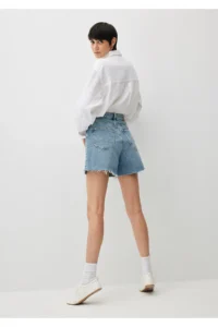 Mavi Millie 90s Shaded Indigo Blue Jean Shorts - Image 2
