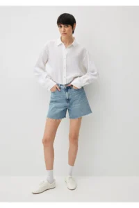 Mavi Millie 90s Shaded Indigo Blue Jean Shorts - Image 3