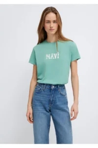 Mavi Printed Green T-Shirt Regular Fit / Normal Cut -71480 - Image 2