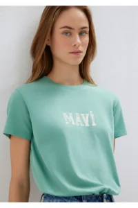 Mavi Printed Green T-Shirt Regular Fit / Normal Cut -71480 - Image 3