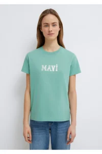 Mavi Printed Green T-Shirt Regular Fit / Normal Cut -71480 - Image 4