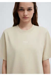 Mavi Logo Printed Beige T-Shirt Regular Fit / Normal Cut -70325 - Image 6