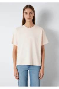 Mavi Logo Printed Interlock Pink T-Shirt Regular Fit / Normal Cut -71121 - Image 4