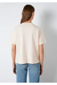 Mavi Logo Printed Interlock Pink T-Shirt Regular Fit / Normal Cut -71121 - Image 6