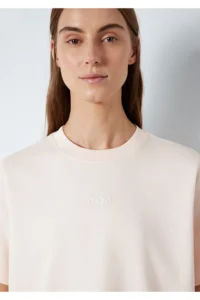 Mavi Logo Printed Interlock Pink T-Shirt Regular Fit / Normal Cut -71121 - Image 7