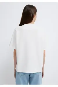 Mavi Logo Printed Interlock White T-Shirt Regular Fit / Normal Cut -80194 - Image 5