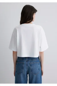 Mavi Cat Printed White T-Shirt Crop / Short Cut -620 - Image 5