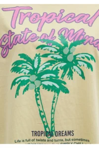 Mavi Beach Printed Yellow T-Shirt Regular Fit / Normal Cut -71319 - Image 7