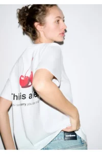 Mavi This Is A Lemon Back Printed White T-Shirt Regular Fit -620 - Image 3