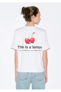 Mavi This Is A Lemon Back Printed White T-Shirt Regular Fit -620 - Image 5
