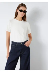 Mavi Ecru Basic T-Shirt Slim Fit / Slim Cut -80194 - Image 2
