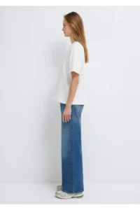Mavi Jeans Printed Ecru T-Shirt Regular Fit / Normal Cut -80194 - Image 5