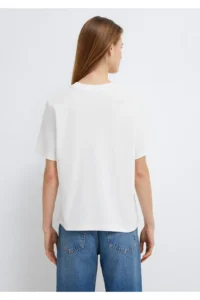 Mavi Jeans Printed Ecru T-Shirt Regular Fit / Normal Cut -80194 - Image 6