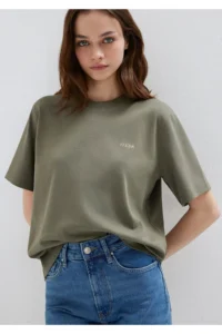 Mavi Jeans Printed Green T-Shirt. Regular Fit / Normal Cut -86961