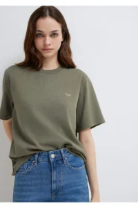 Mavi Jeans Printed Green T-Shirt. Regular Fit / Normal Cut -86961 - Image 2