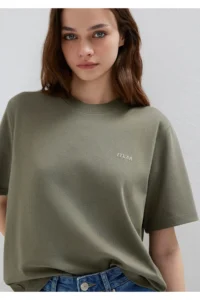 Mavi Jeans Printed Green T-Shirt. Regular Fit / Normal Cut -86961 - Image 3