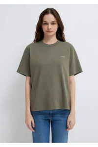 Mavi Jeans Printed Green T-Shirt. Regular Fit / Normal Cut -86961 - Image 4