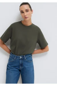 Mavi Khaki Basic Interlock T-Shirt Loose Fit / Loosely Comfortable Cut -71553