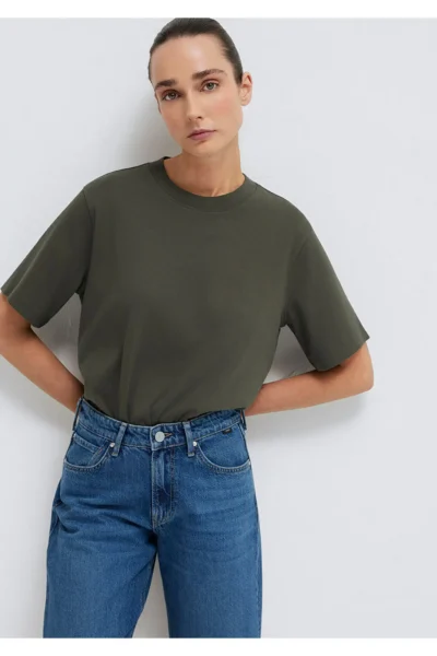 Mavi Khaki Basic Interlock T-Shirt Loose Fit / Loosely Comfortable Cut -71553
