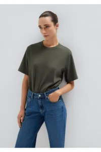 Mavi Khaki Basic Interlock T-Shirt Loose Fit / Loosely Comfortable Cut -71553 - Image 2