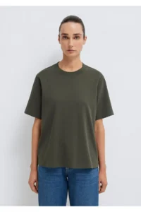 Mavi Khaki Basic Interlock T-Shirt Loose Fit / Loosely Comfortable Cut -71553 - Image 4