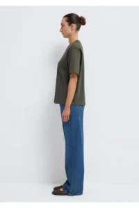 Mavi Khaki Basic Interlock T-Shirt Loose Fit / Loosely Comfortable Cut -71553 - Image 5