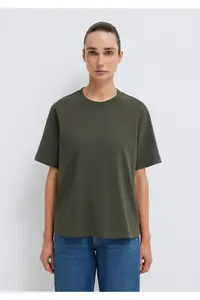 Mavi Khaki Basic Interlock T-Shirt Loose Fit / Loosely Comfortable Cut -71553 - Image 4