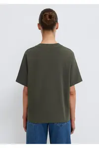 Mavi Khaki Basic Interlock T-Shirt Loose Fit / Loosely Comfortable Cut -71553 - Image 6