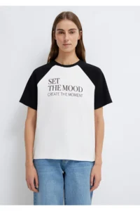 Mavi Printed Ecru T-Shirt Regular Fit / Normal Cut -70057 - Image 4