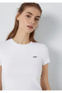 Mavi Logo Printed White T-Shirt Fitted -620 - Image 2