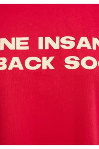 Mavi Slogan Printed Red T-Shirt Loose Fit -80791 - Image 7