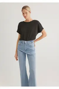 Mavi Textured Anthracite Basic T-Shirt Loose Fit -70087 - Image 2