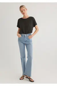 Mavi Textured Anthracite Basic T-Shirt Loose Fit -70087 - Image 4