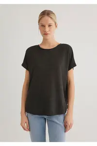 Mavi Textured Anthracite Basic T-Shirt Loose Fit -70087 - Image 5