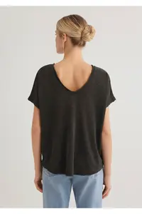 Mavi Textured Anthracite Basic T-Shirt Loose Fit -70087 - Image 6