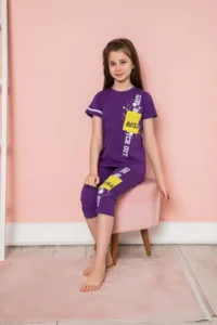 Tarık Girls' Pajamas Capri Boss-100% Cotton