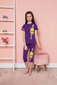 Tarık Girls' Pajamas Capri Boss-100% Cotton - Image 2