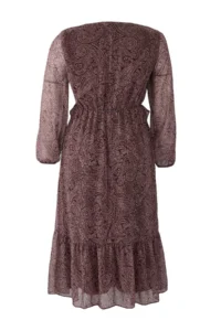 Trendyol Curve Multicolored Shawl Patterned Siphon Midi Weaving Plus Size Dress - Image 7