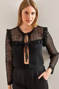 Bianco Lucci Women Patterned Knitwear Knitting Cardigan - Image 2