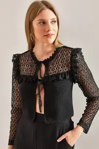 Bianco Lucci Women Patterned Knitwear Knitting Cardigan - Image 4